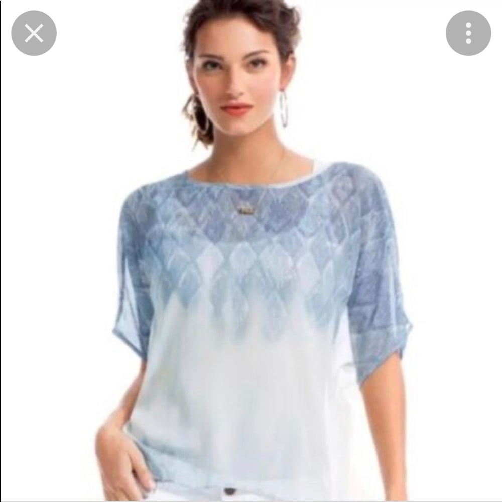 CAbi fade out sheer blouse medium